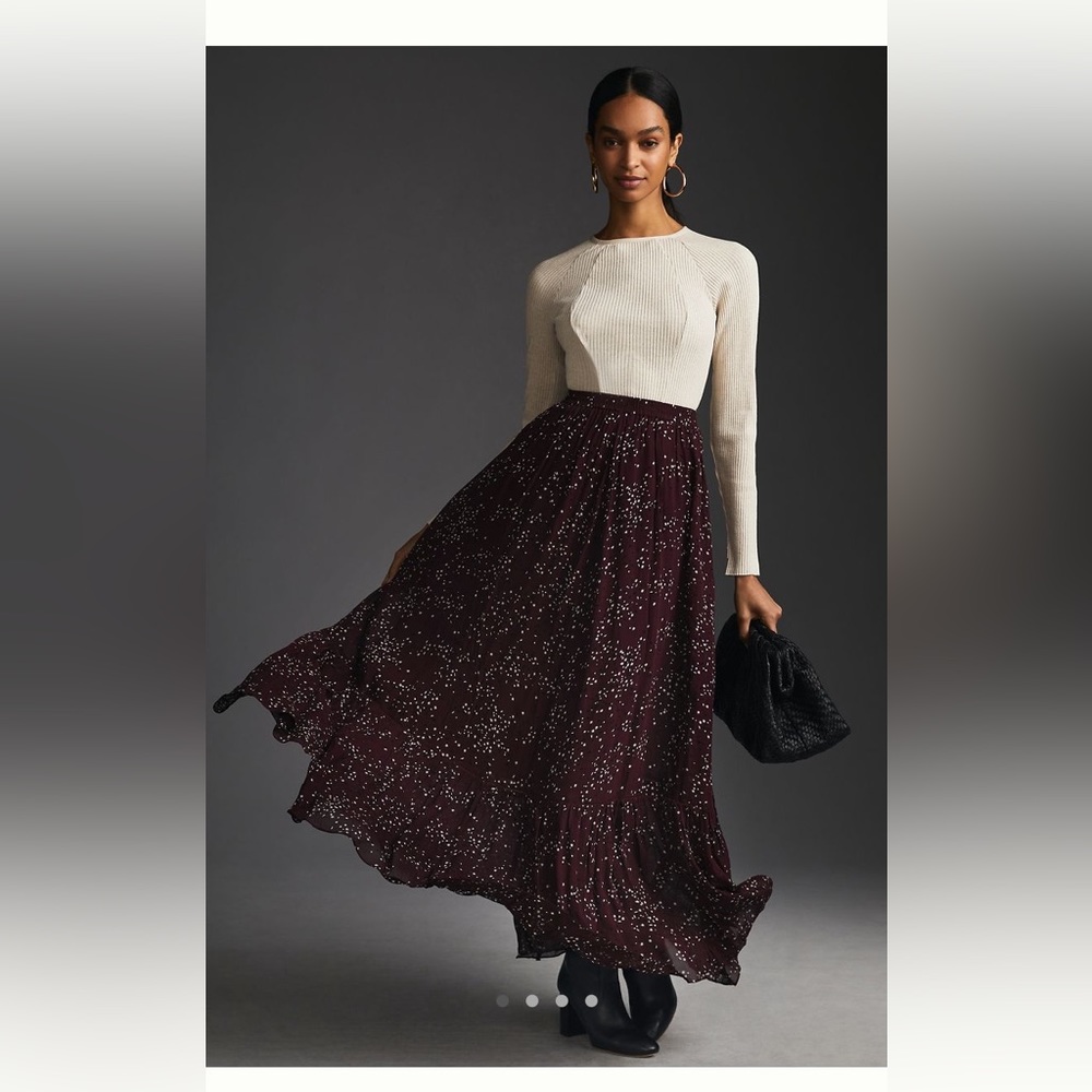SCOTCH & SODA TIERED CHIFFON MAXI SKIRT